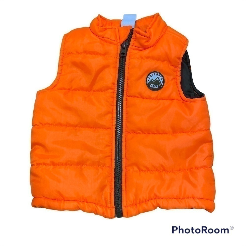 Healthtex Orange Puff Vest Full Zip 18 mos Kids Baby Puffer